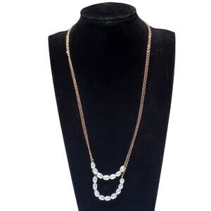 Dainty Silver Freshwater Pearl Necklace 16" Vtg Gold Tone Chain